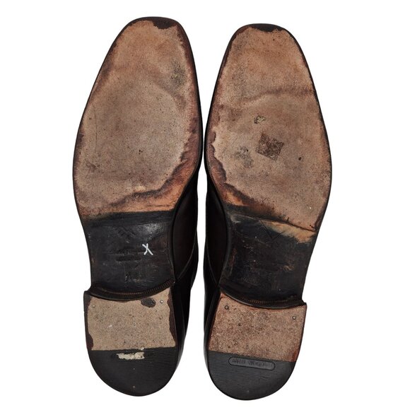 Vintage Salvatore Ferragamo Italy Men's 11 Dark Brown Leather Dress Shoes Oxford - Picture 3 of 16